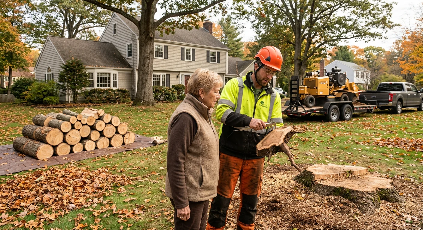 Cleaned residential yard after professional crane tree removal in Ansonia